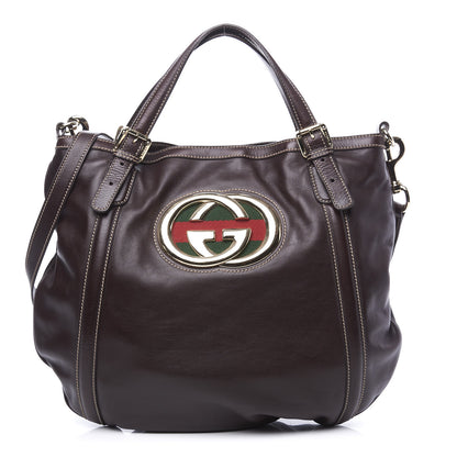 Gucci Calfskin Medium Britt Bag Dark Brown 1 of 10