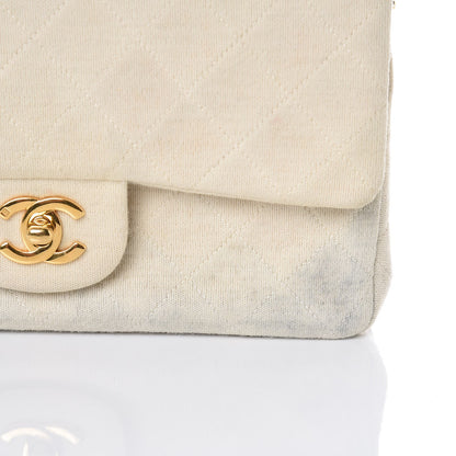 Chanel Jersey Quilted Small Bijoux Chain Double Flap Beige 9 of 13