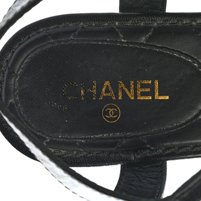 Chanel Lambskin Chain CC Logo Thong Sandals 38 Black 7 of 7