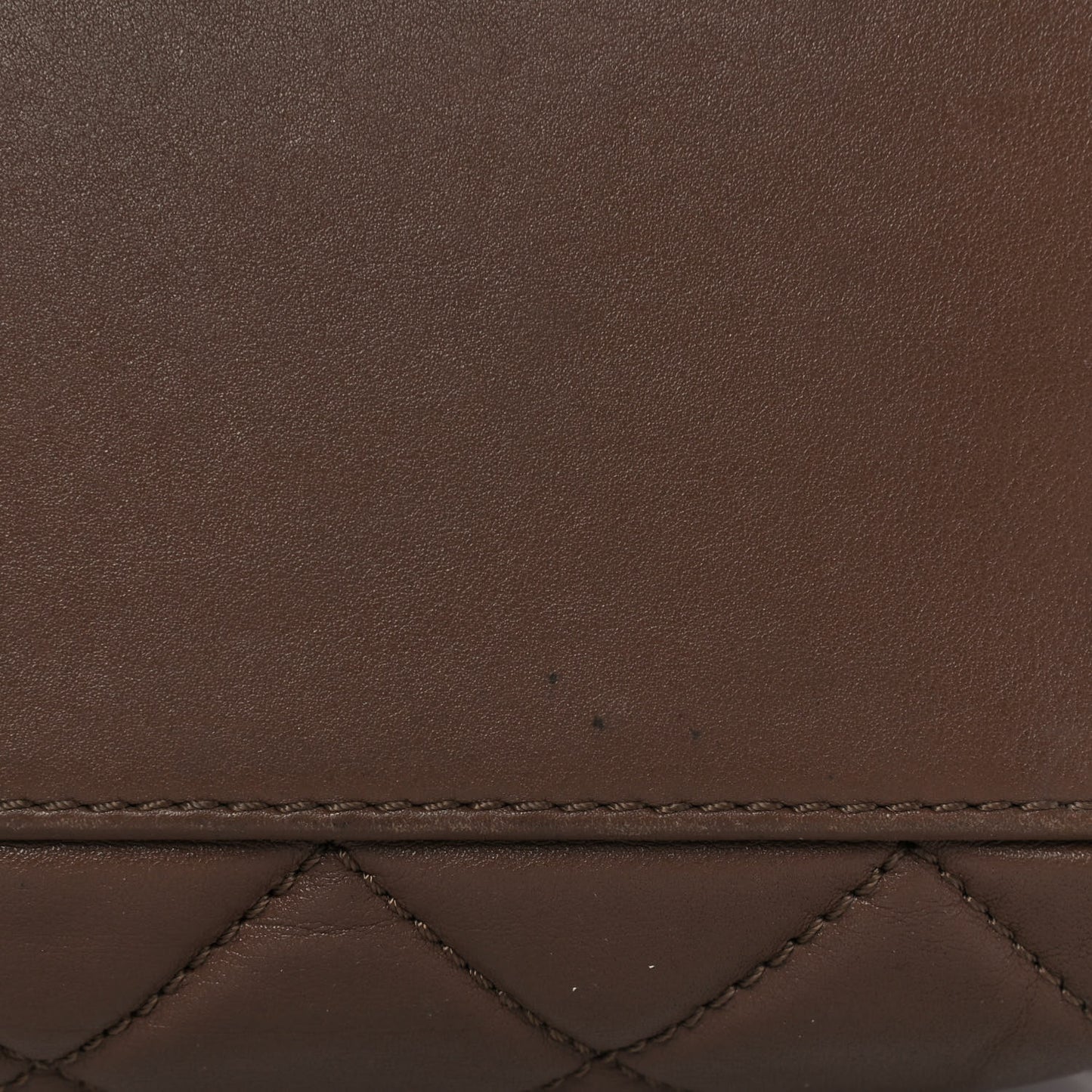 Calfskin Quilted Perfect Edge Tote Brown