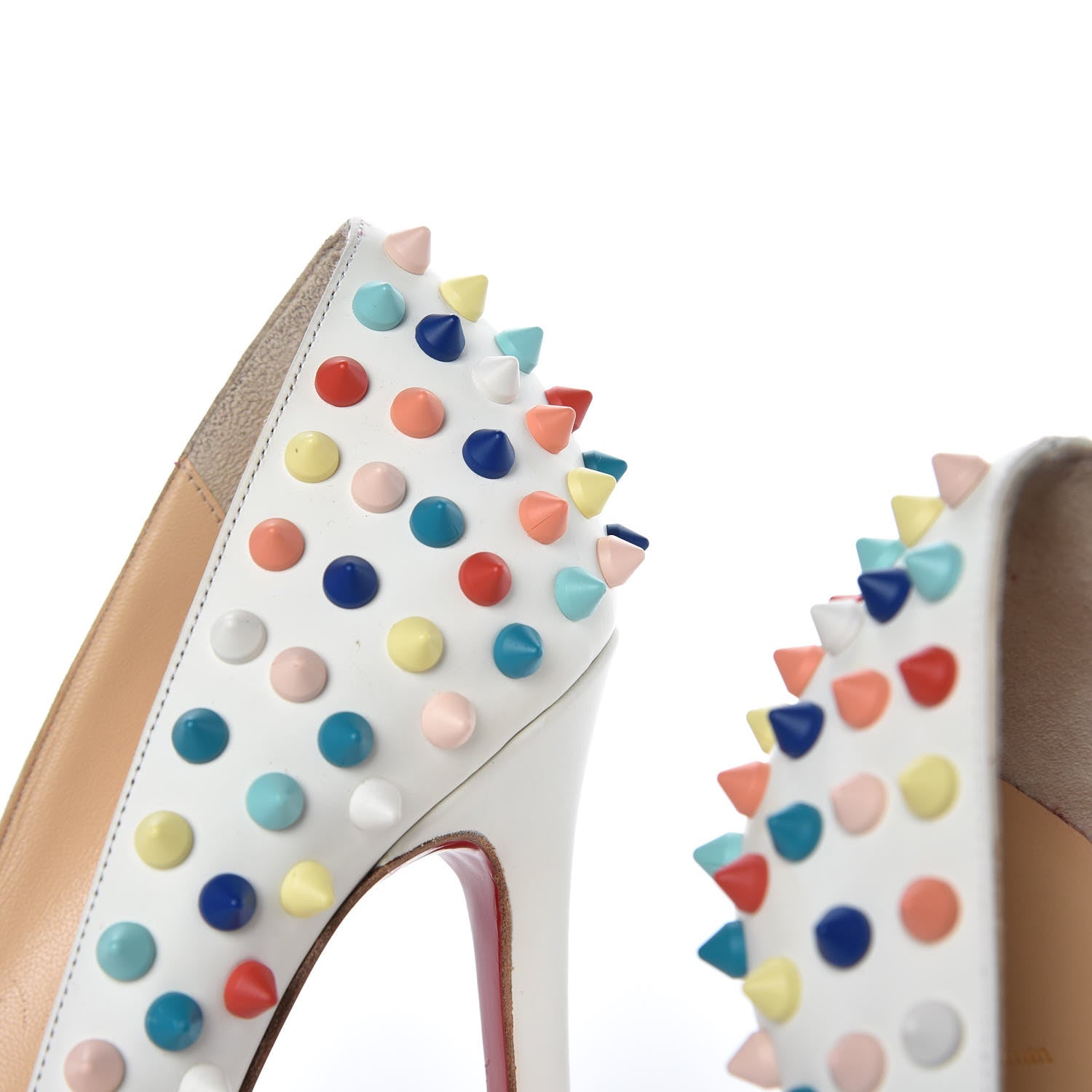 Christian Louboutin Gomme Pigalle Spikes 120 Pumps 38.5 White Multicolor 10 of 15