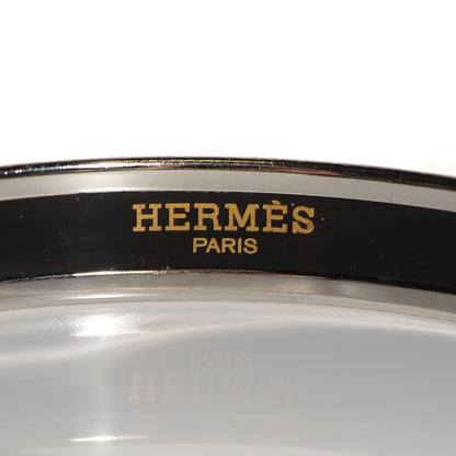 Hermes Enamel Printed Narrow Caleche Bracelet White 65 4 of 5