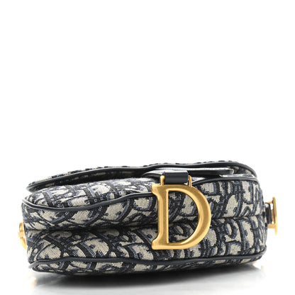 Christian Dior Oblique Mini Saddle Bag Blue 4 of 10