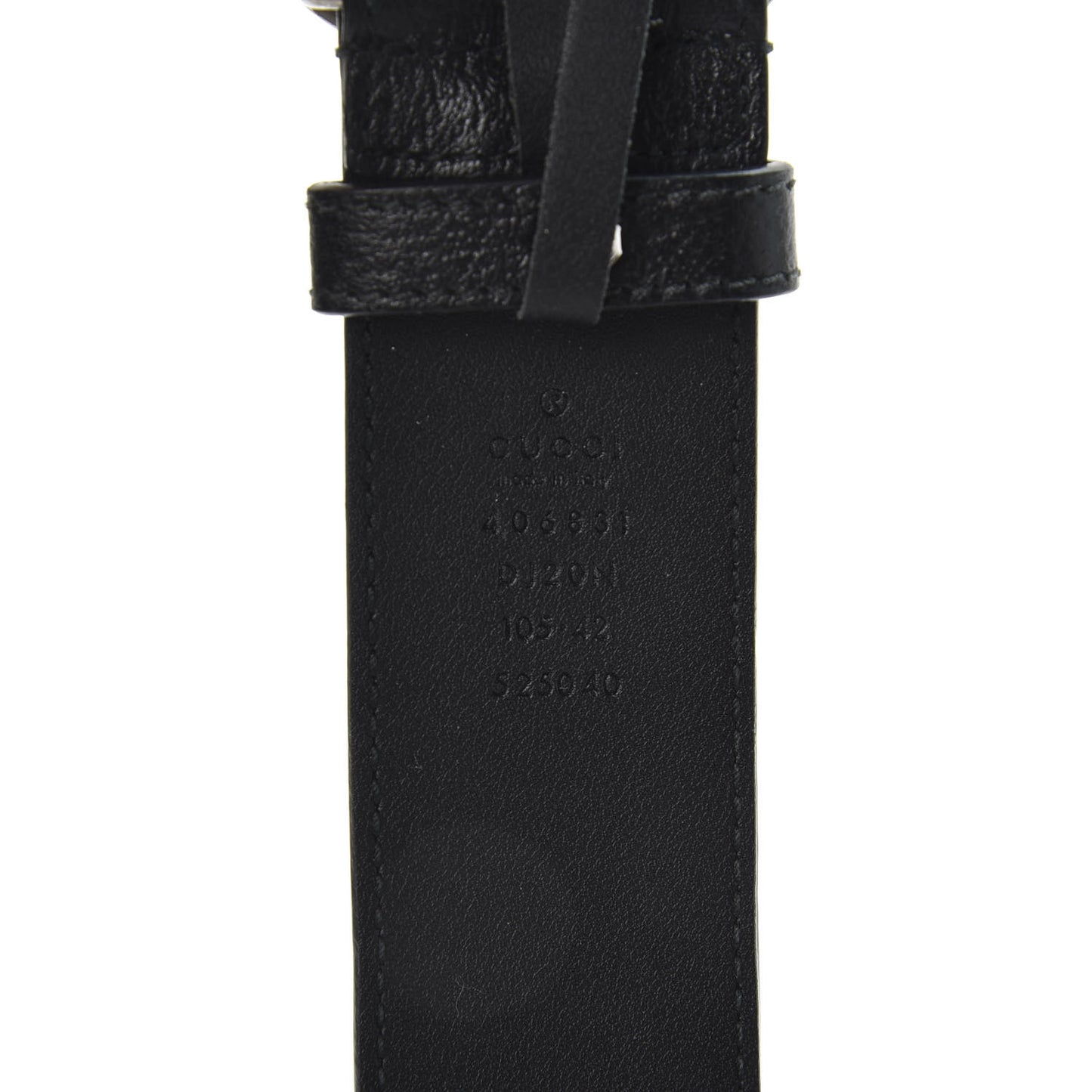 Textured Dollar Calfskin Nickel Double G 40mm Belt 105 42 Black