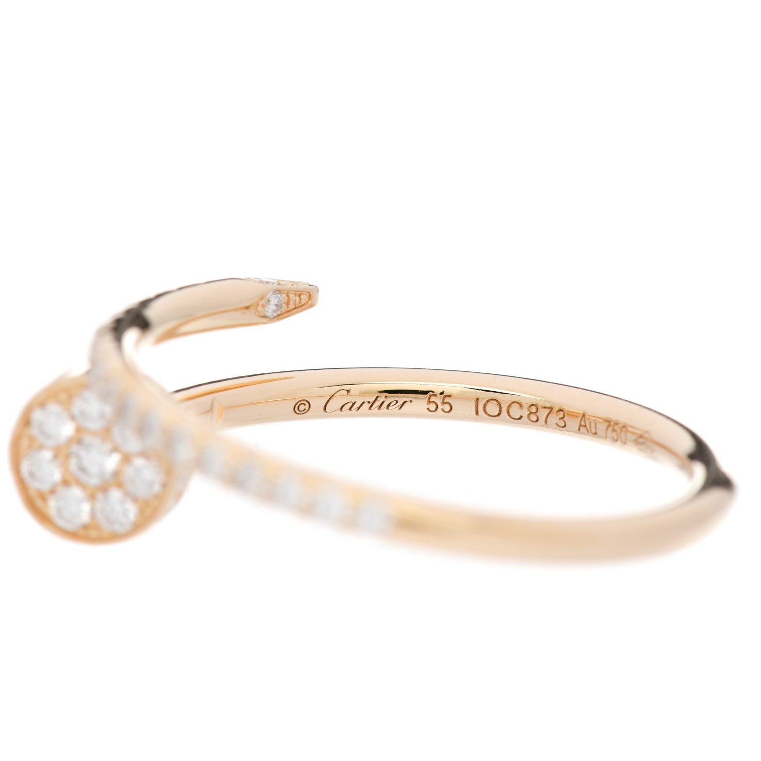 Cartier 18K Yellow Gold Diamond Juste Un Clou Paved Ring 55 7.25 3 of 5
