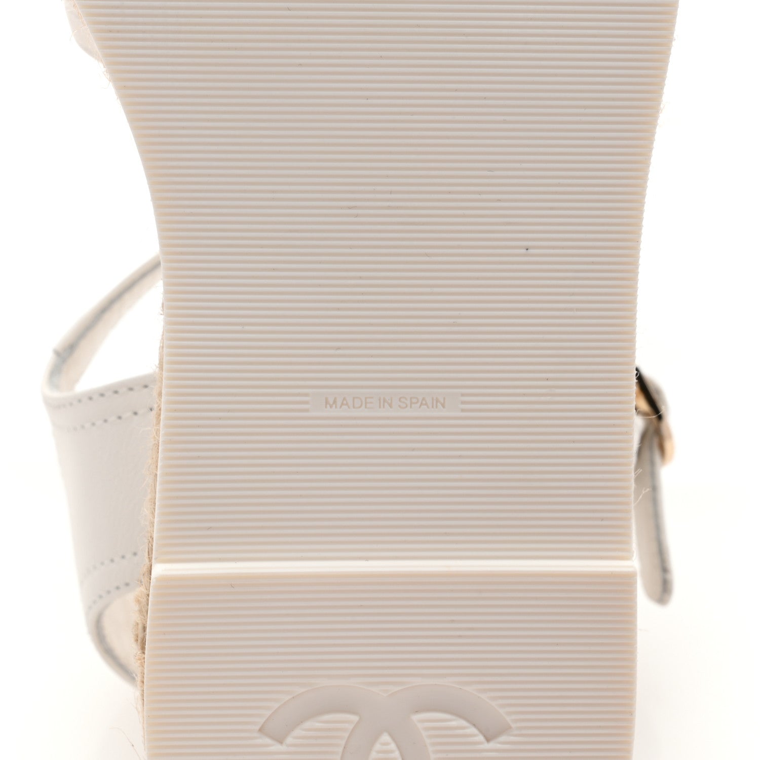 Chanel Lambskin Cap Toe CC Espadrille Sandals 35 White Black 6 of 11