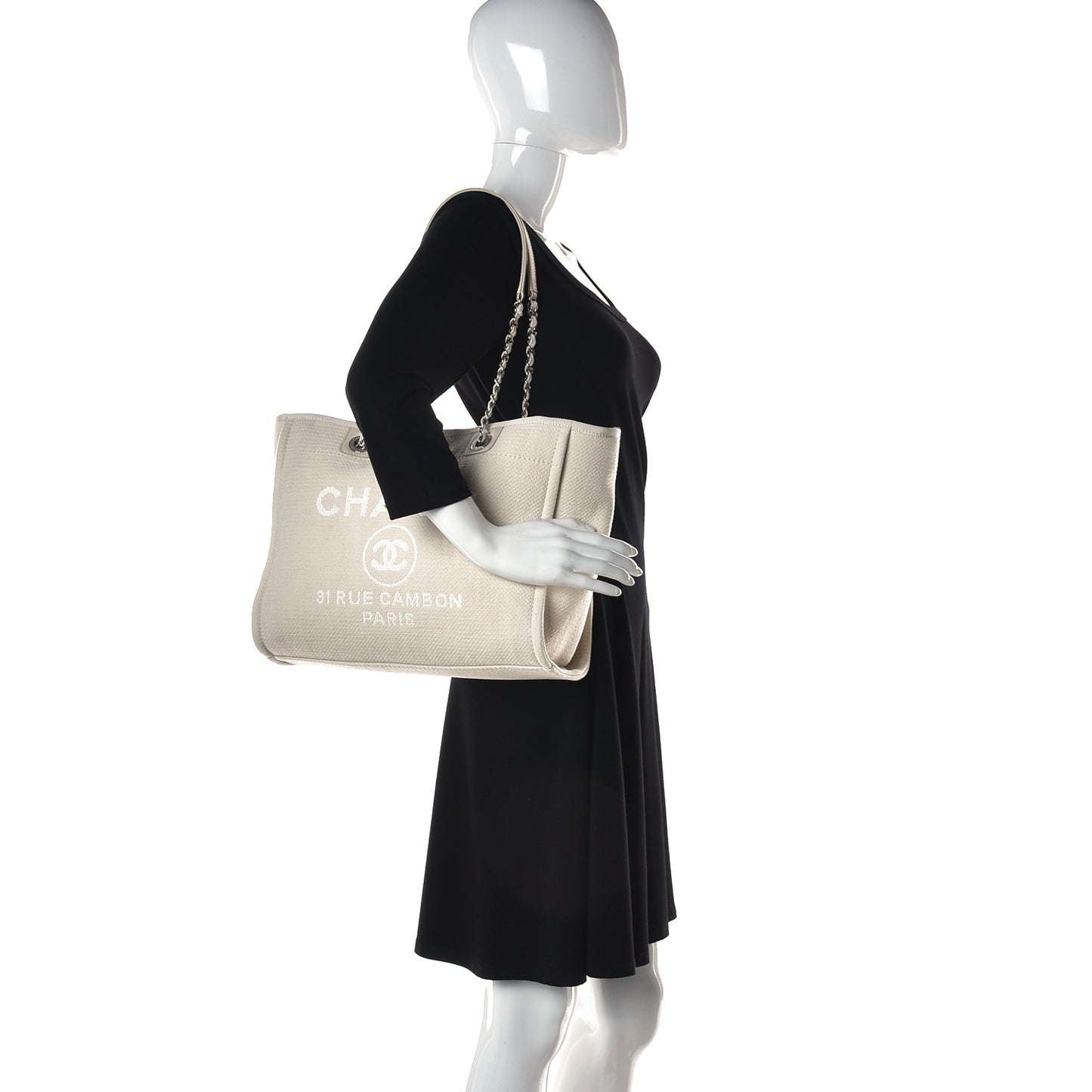 Mixed Fibers Small Deauville Tote White
