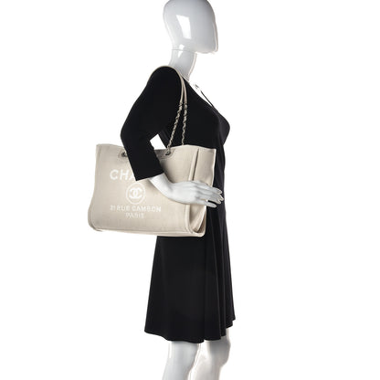Chanel Mixed Fibers Small Deauville Tote White 2 of 10
