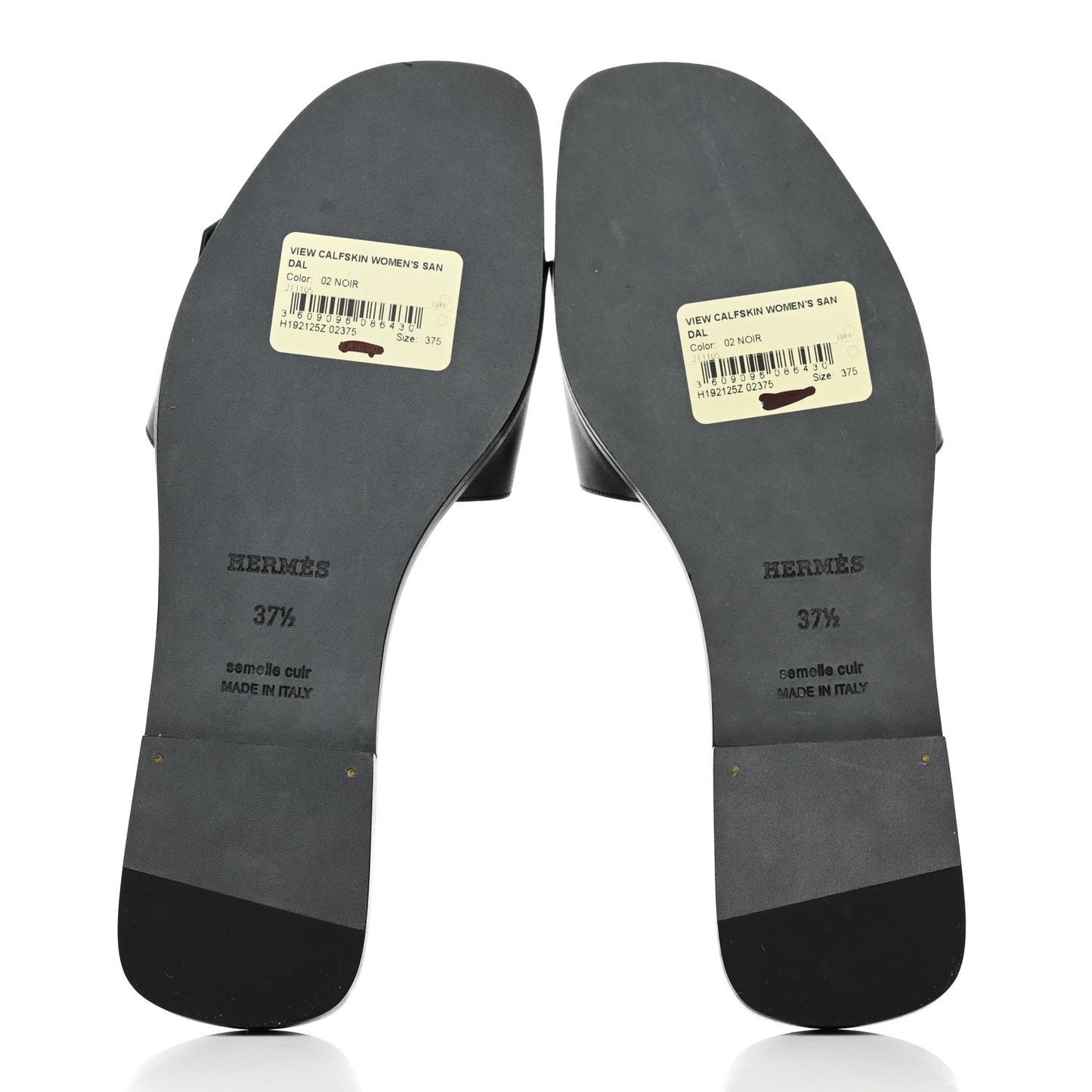 Calfskin View Sandals 37.5 Black