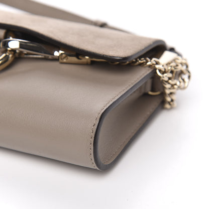 Chloe Suede Calfskin Mini Faye Shoulder Bag Motty Grey 9 of 10