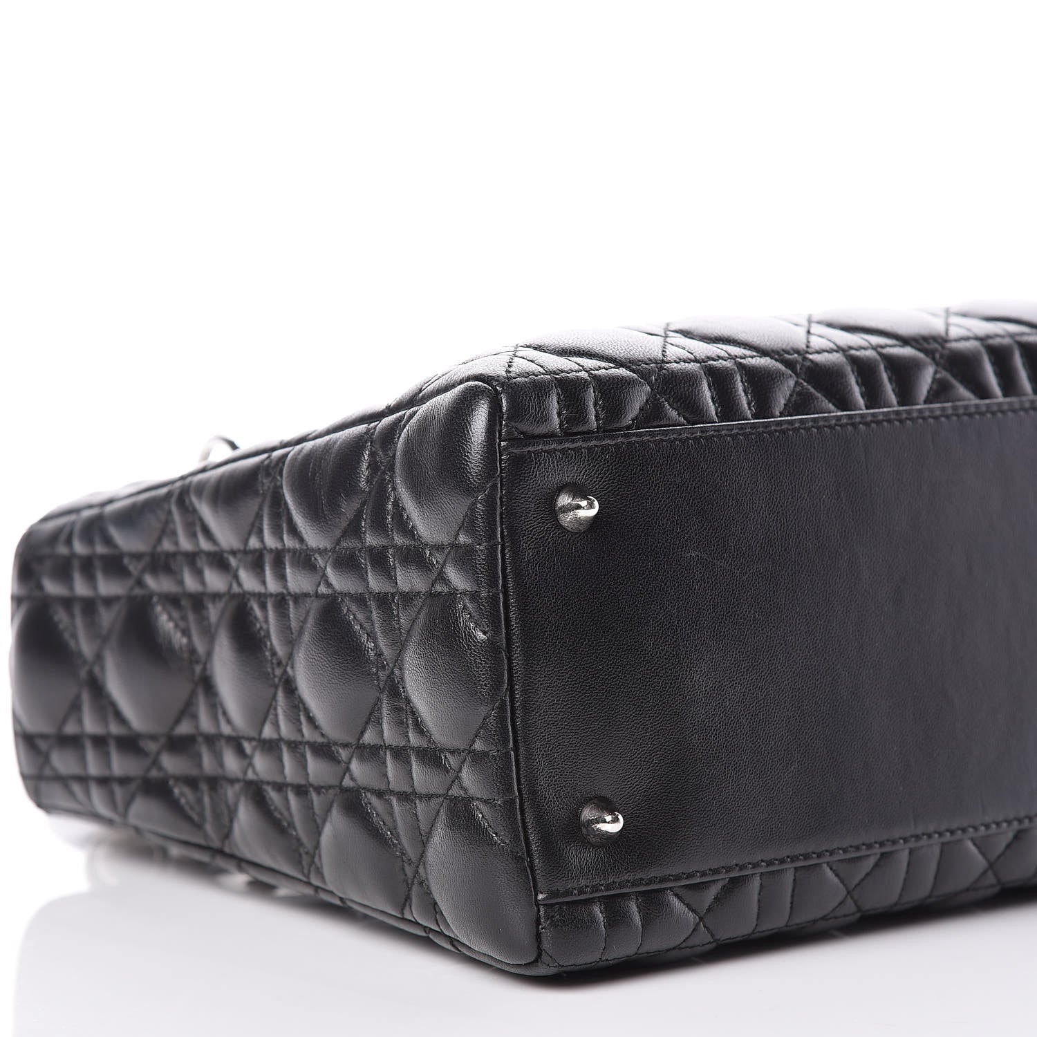 Christian Dior Lambskin Cannage Medium Lady Dior Black 8 of 9