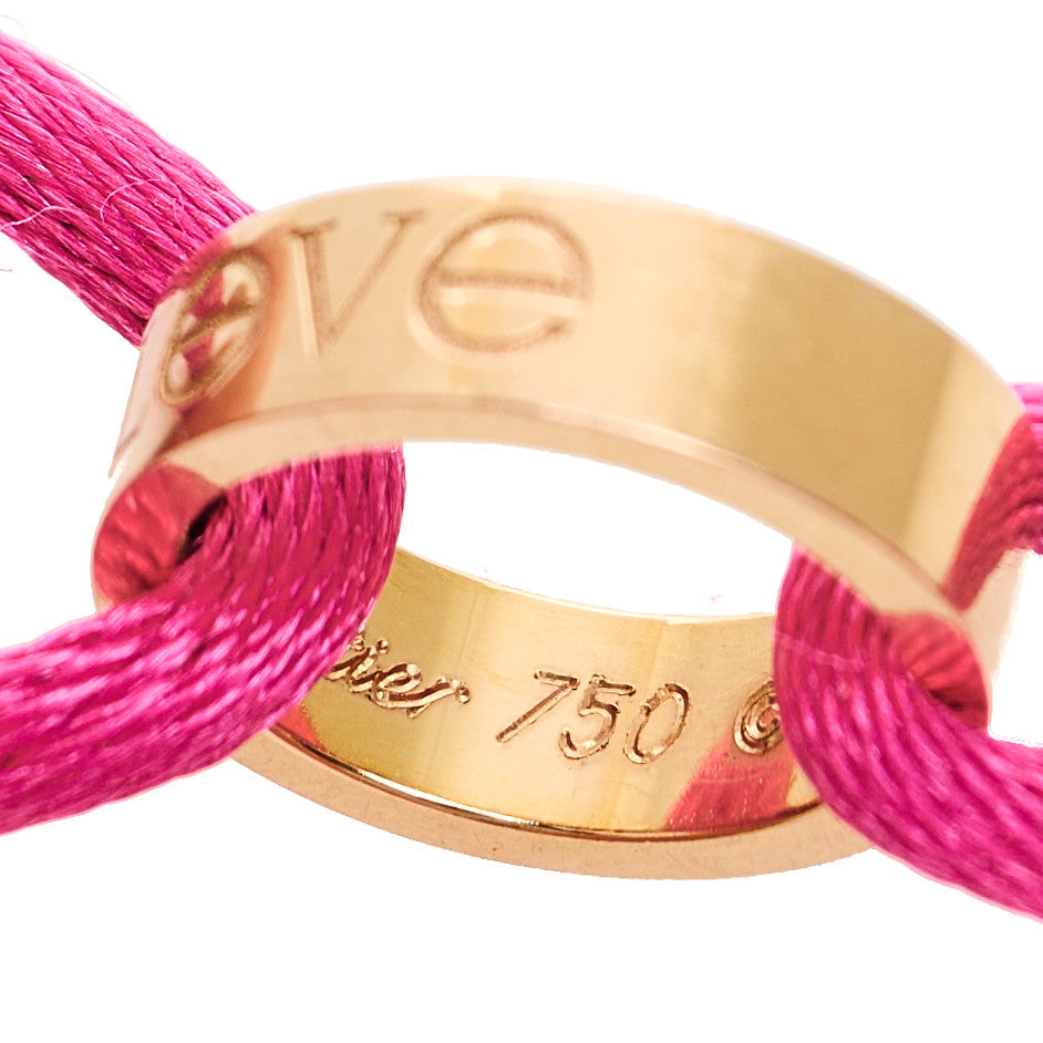 Cartier 18K Pink Gold Charity LOVE Adjustable Cord Bracelet Pink 6 of 7