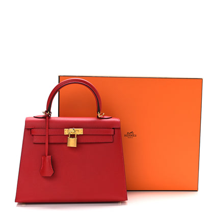 Hermes Epsom Kelly Sellier 25 Rouge Casaque 12 of 12