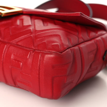 Fendi Nappa FF 1974 Embossed Baguette Fragola 9 of 9