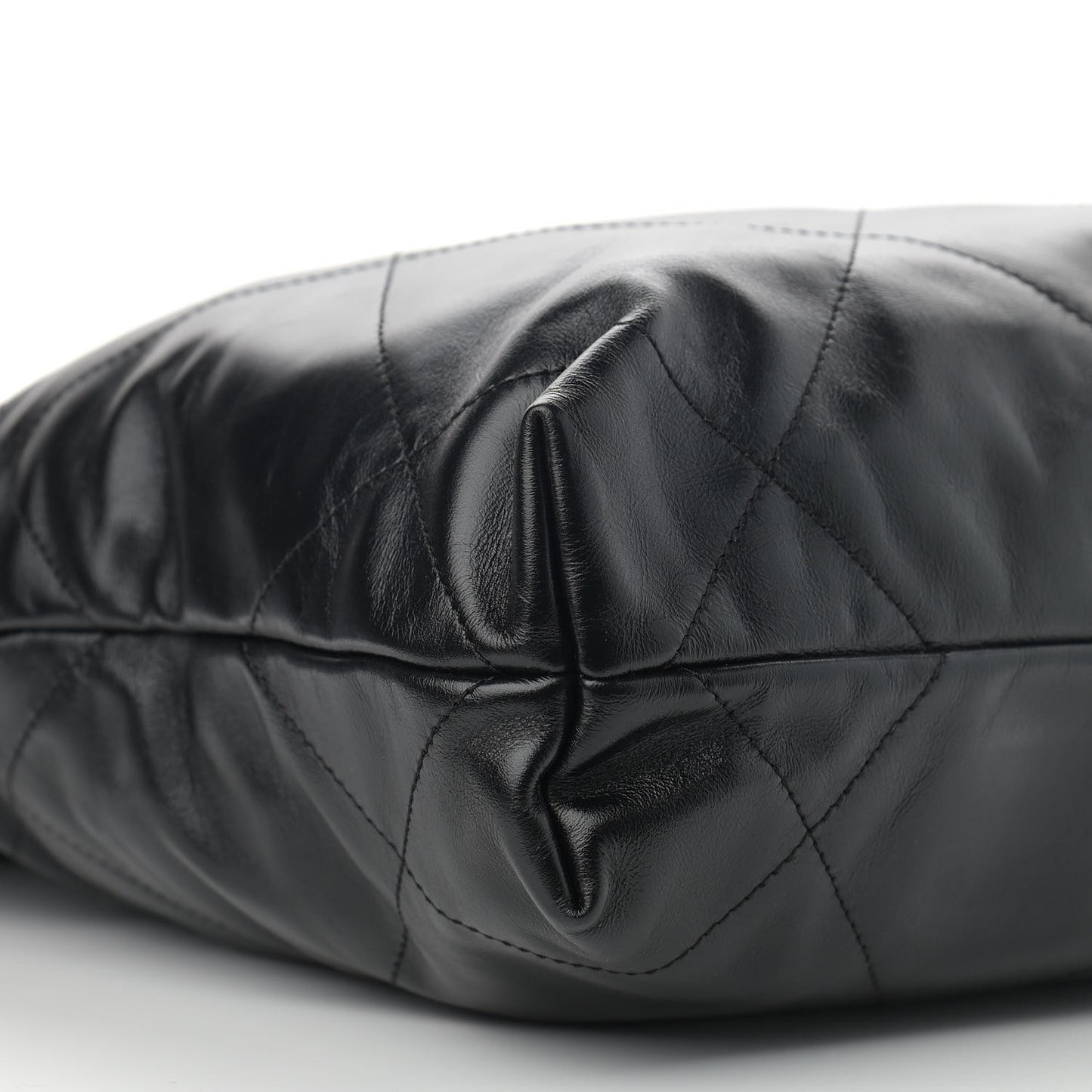 Shiny Calfskin Quilted Small Chanel 22 Black