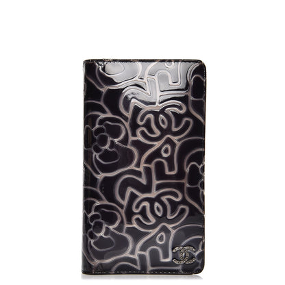Chanel Patent Camellia Large Yen Wallet Black 1 of 18