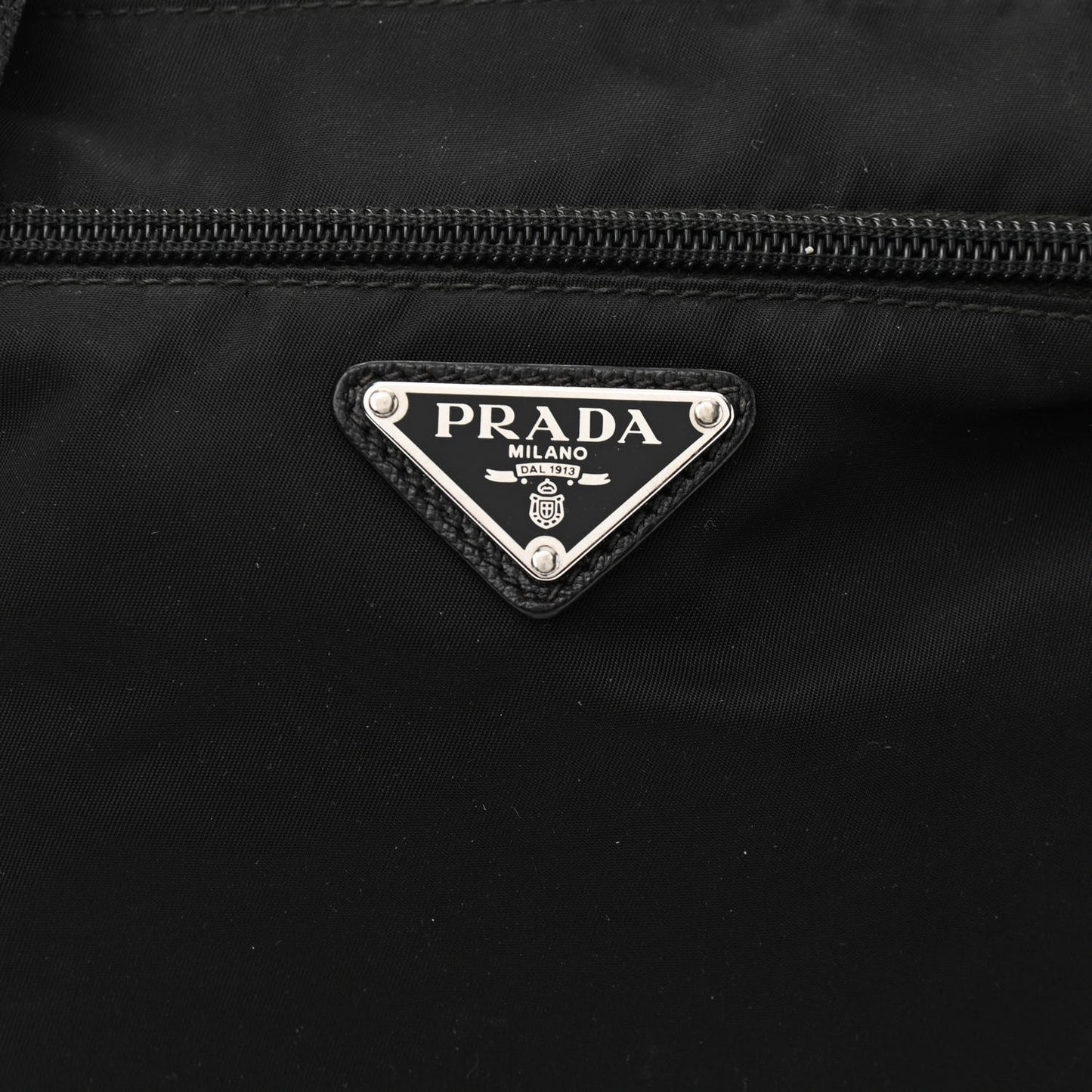 Tessuto Nylon Saffiano Flat Messenger Bag Black