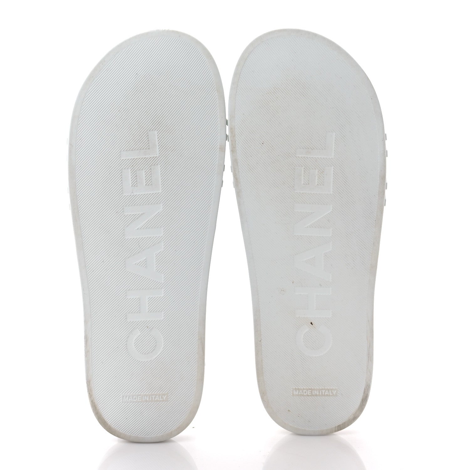 Chanel Rubber CC Flat Slide Sandals 41 White 5 of 7