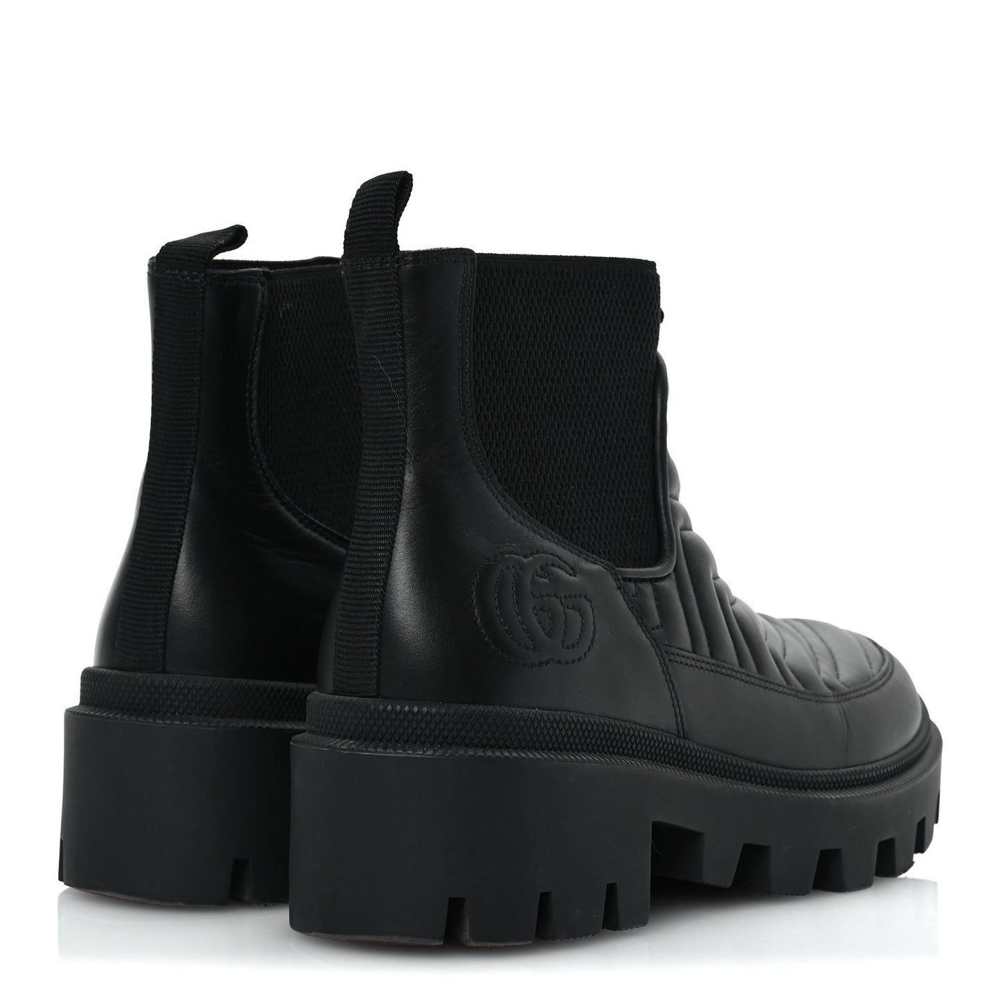 Calfskin Nappa Matelasse Frances Chelsea Boots 37 Black