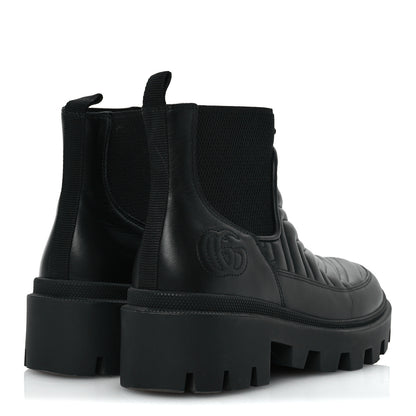 Gucci Calfskin Nappa Matelasse Frances Chelsea Boots 37 Black 5 of 15
