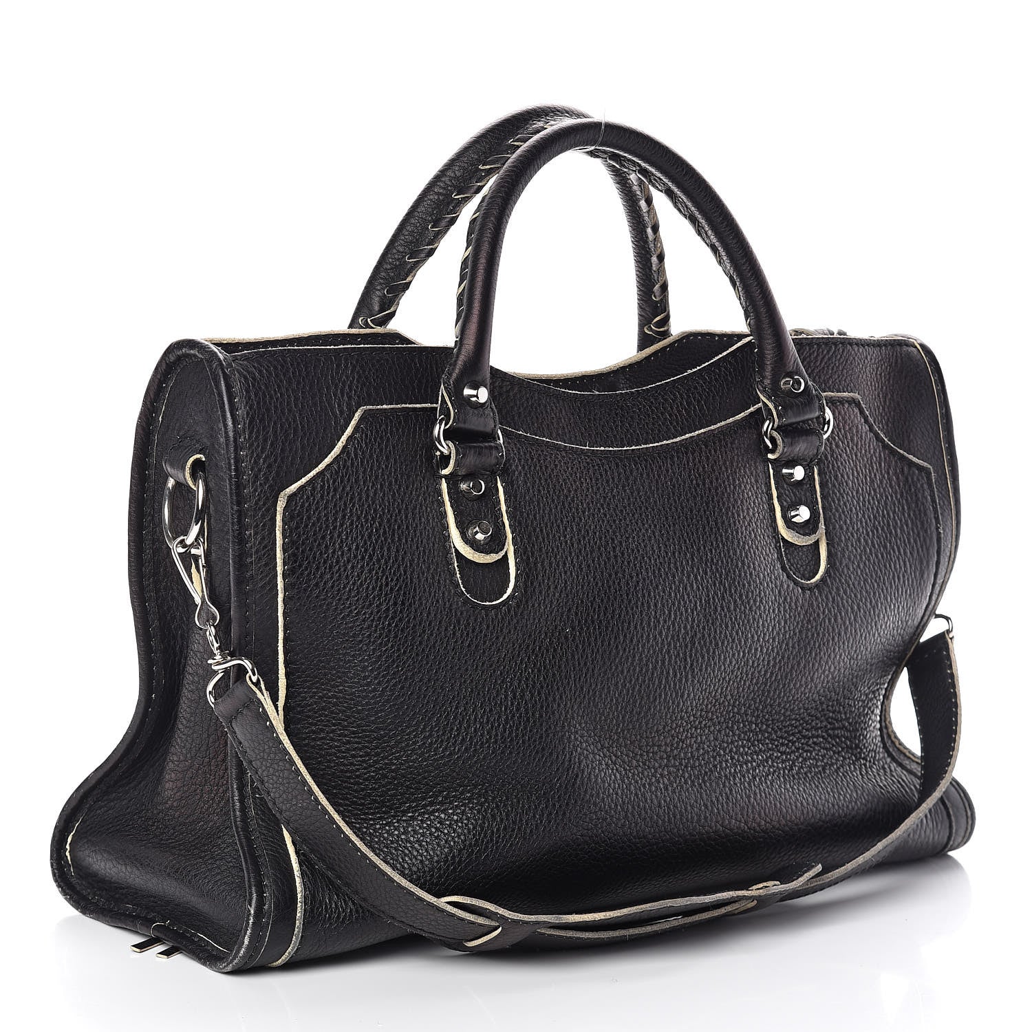 Balenciaga Supple Grained Calfskin Classic Silver Hardware Highlight City Black 3 of 15