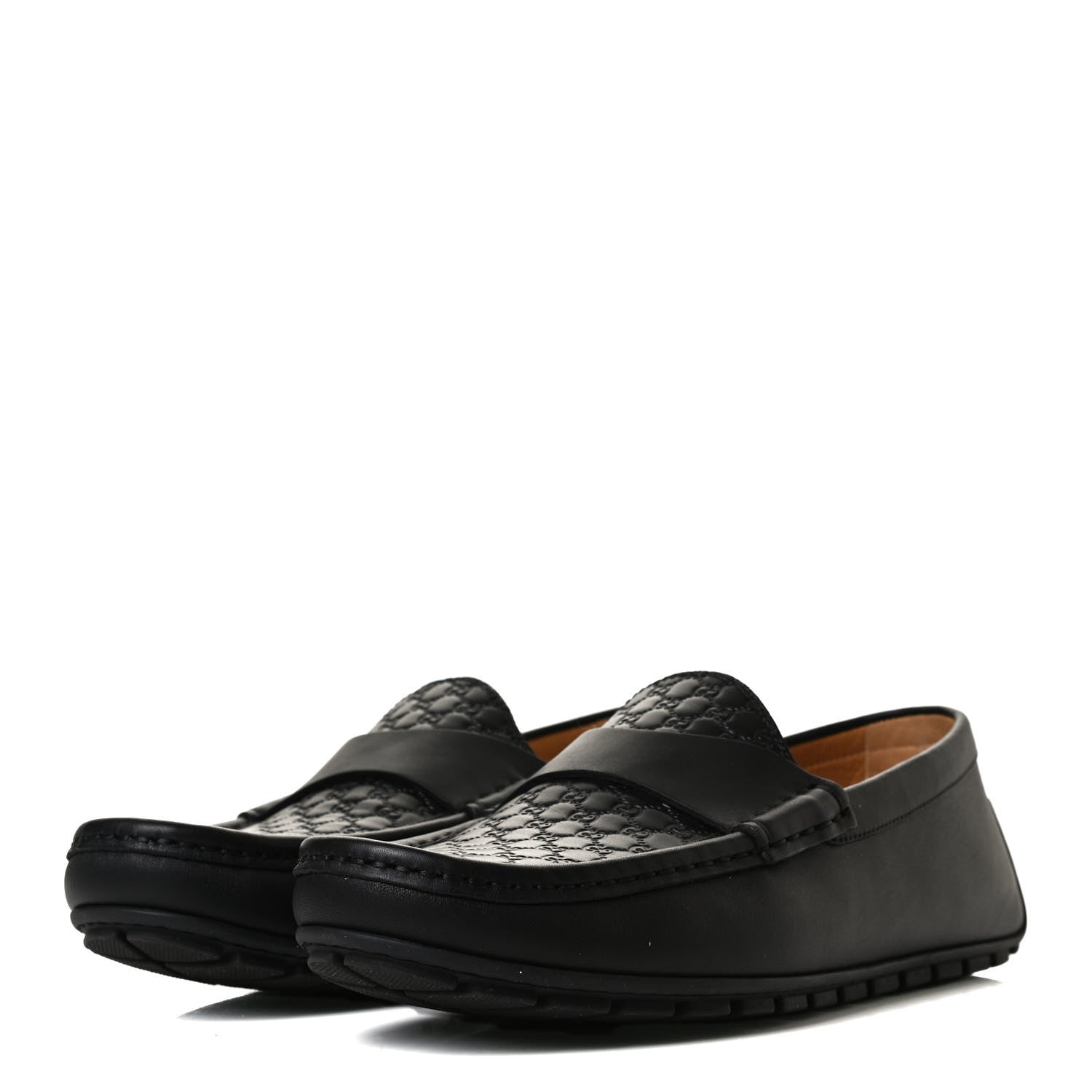 Gucci Calfskin Miro Soft Microguccissima Mens Driver Loafer 6.5 Black 3 of 13