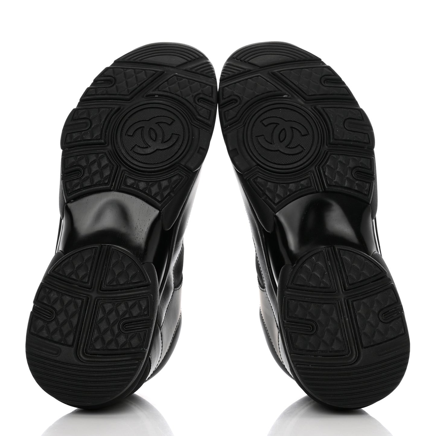 Fabric Calfskin Suede CC Sneakers 40 Black