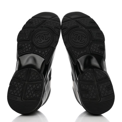 Chanel Fabric Calfskin Suede CC Sneakers 40 Black 5 of 8