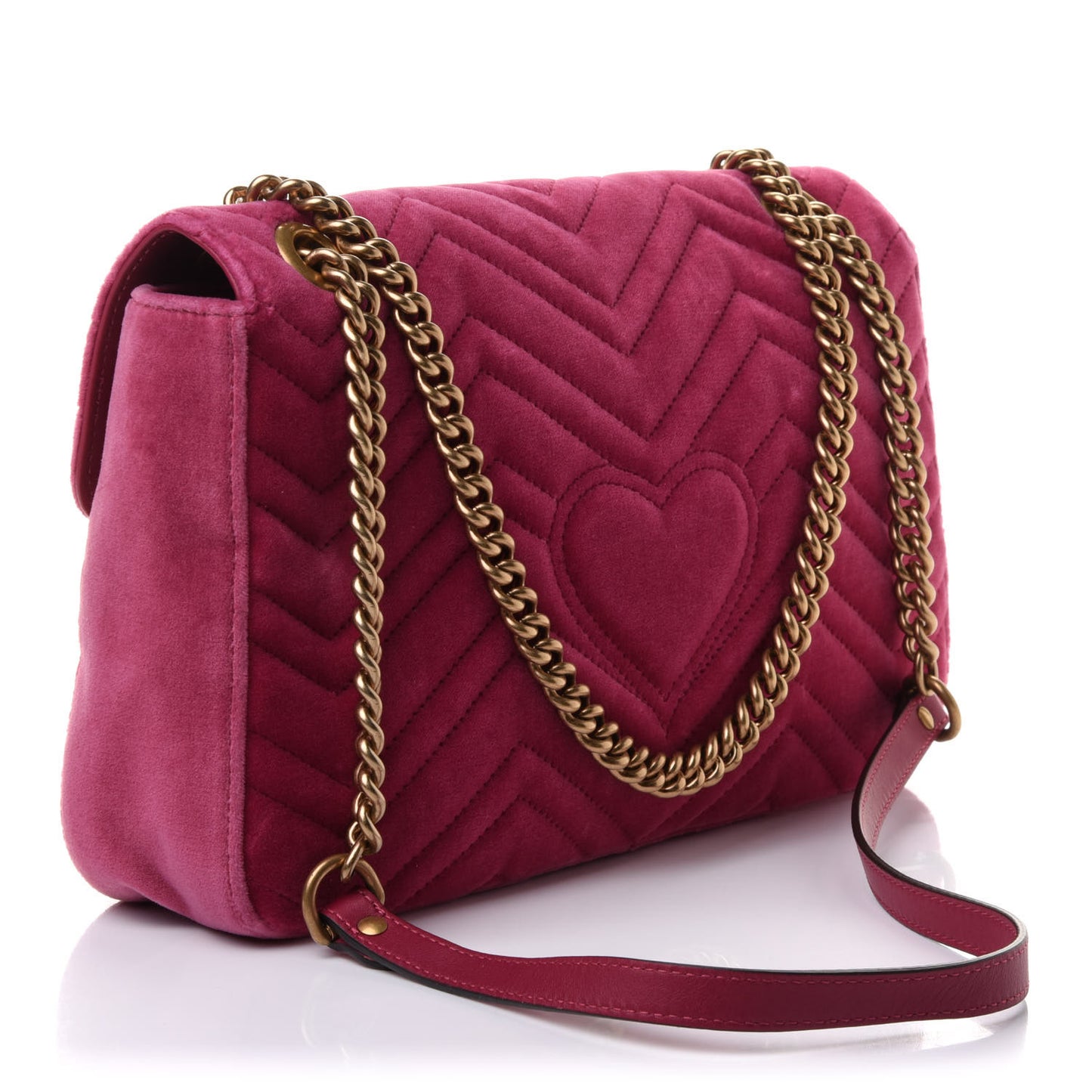 Velvet Matelasse Blind for Love Embroidered Medium GG Marmont Shoulder Bag Light Raspberry Rose Multicolor