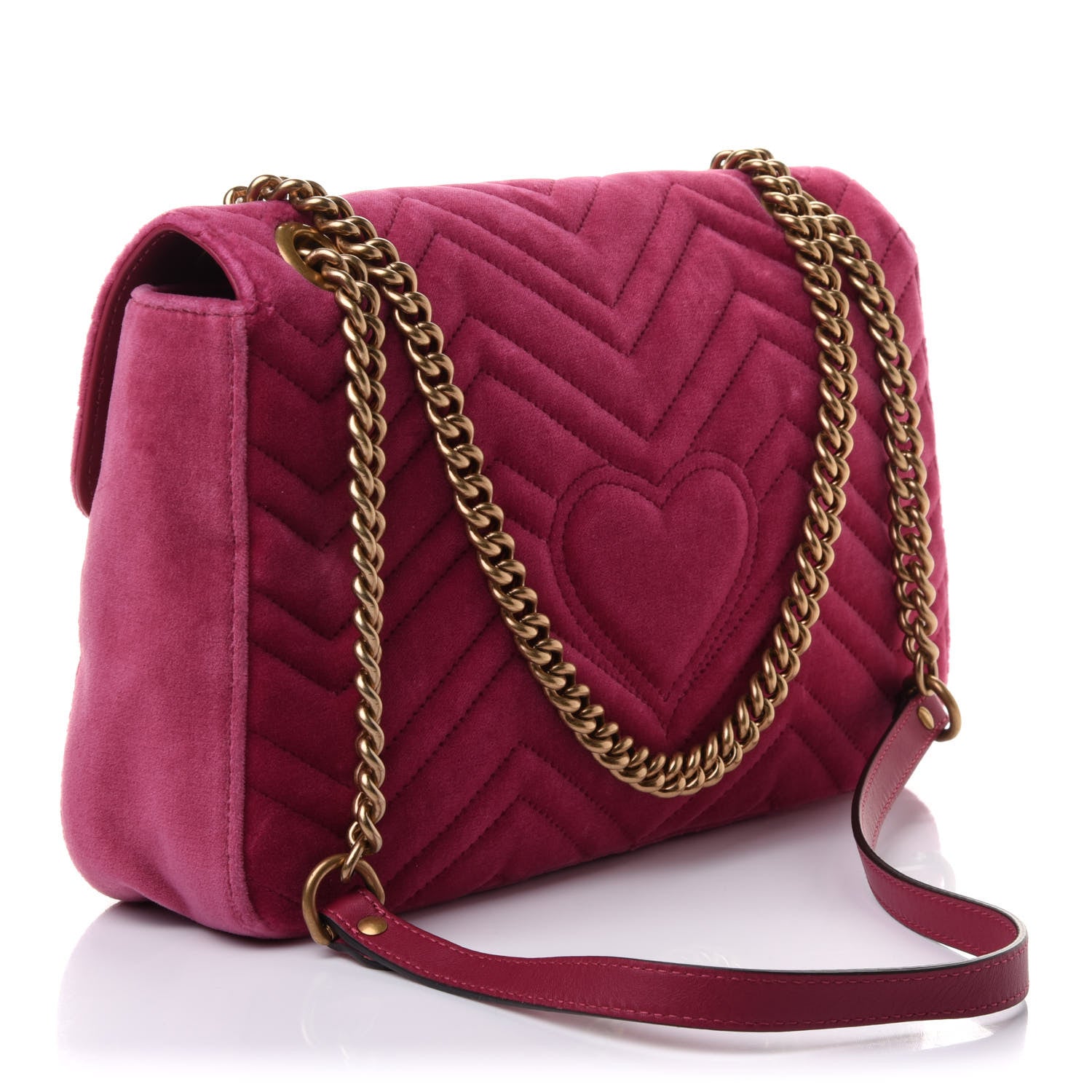 Gucci Velvet Matelasse Blind for Love Embroidered Medium GG Marmont Shoulder Bag Light Raspberry Rose Multicolor 3 of 11