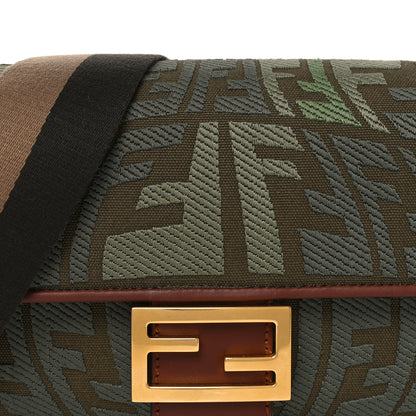 Fendi X SARA COLEMAN Canvas Vitello King FF Fish Eye Embroidered Baguette Amazzonia Ghianda 8 of 10