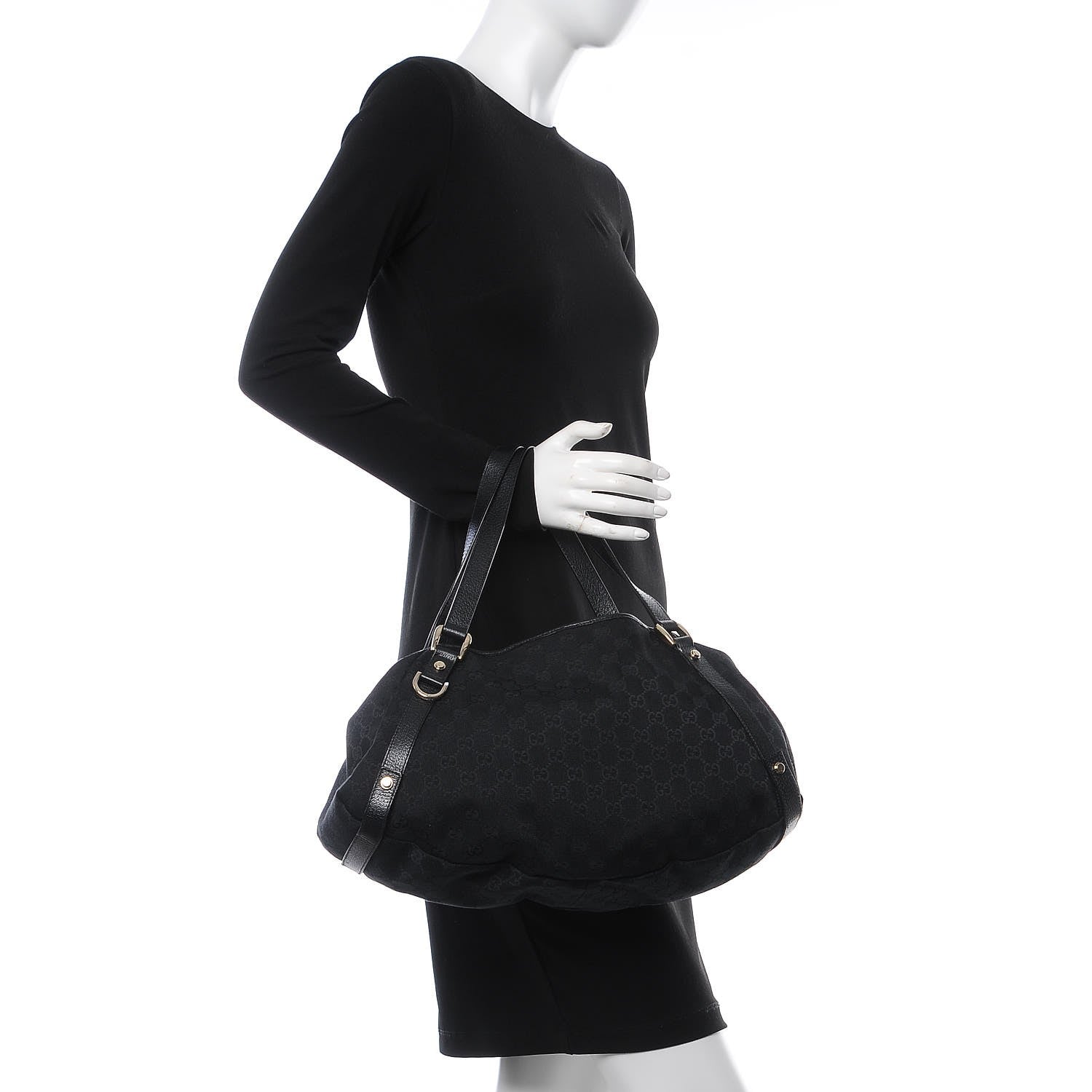 Gucci Monogram Medium Abbey Shoulder Bag Black 2 of 7
