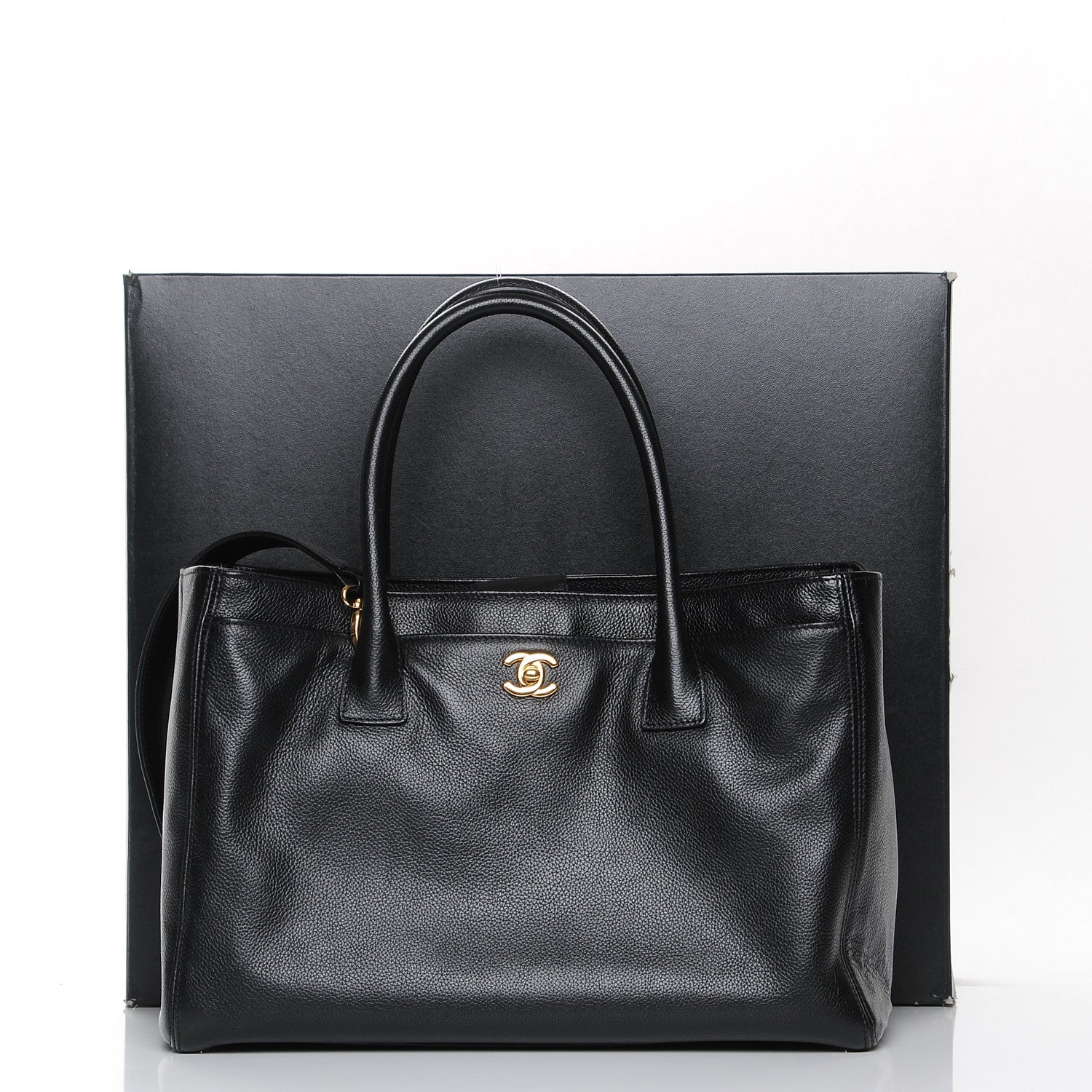 Chanel Calfskin Cerf Executive Shopper Tote Black 11 of 11