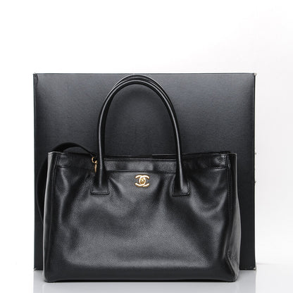 Chanel Calfskin Cerf Executive Shopper Tote Black 11 of 11