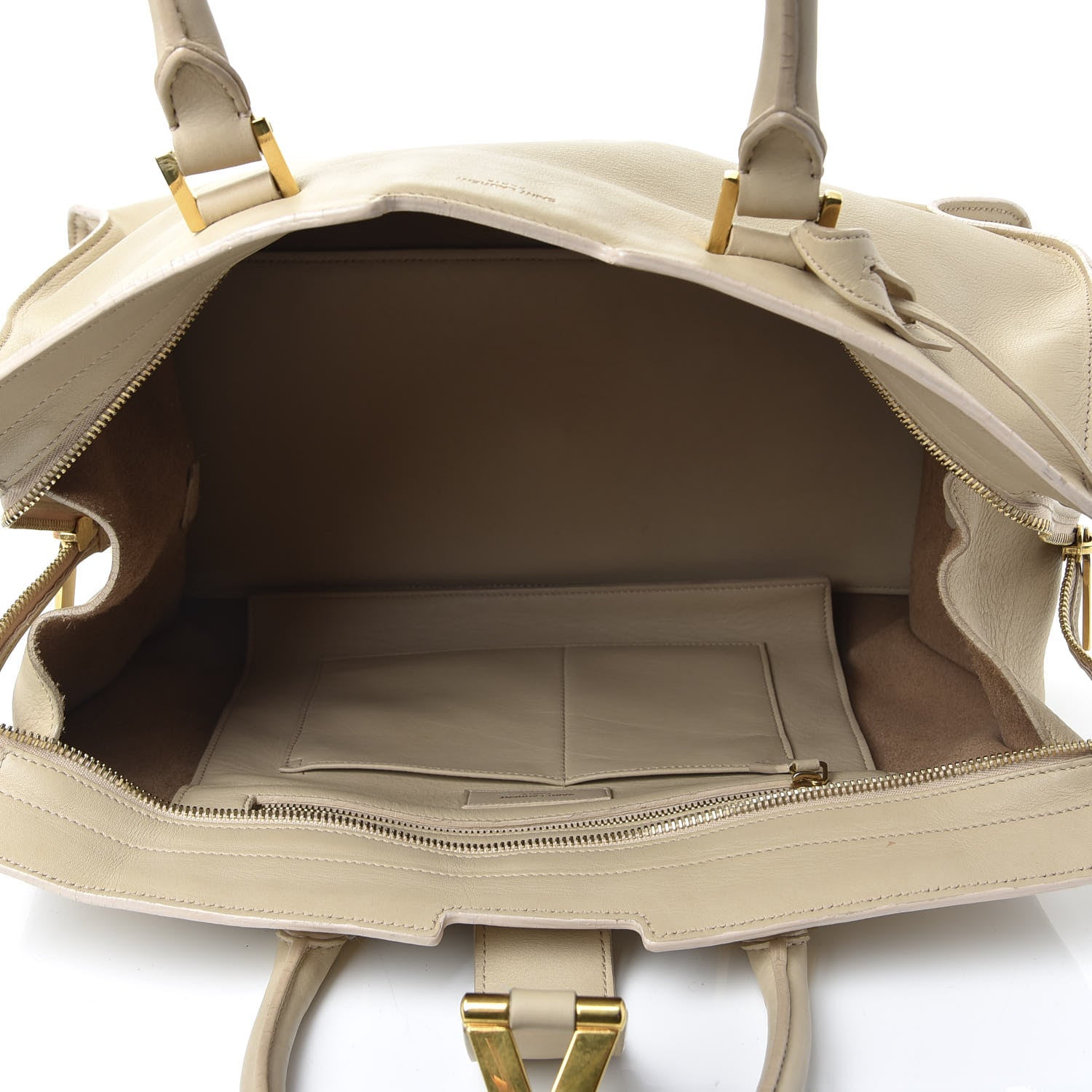 Saint Laurent Calfskin Medium Classic Y Cabas Beige 4 of 18