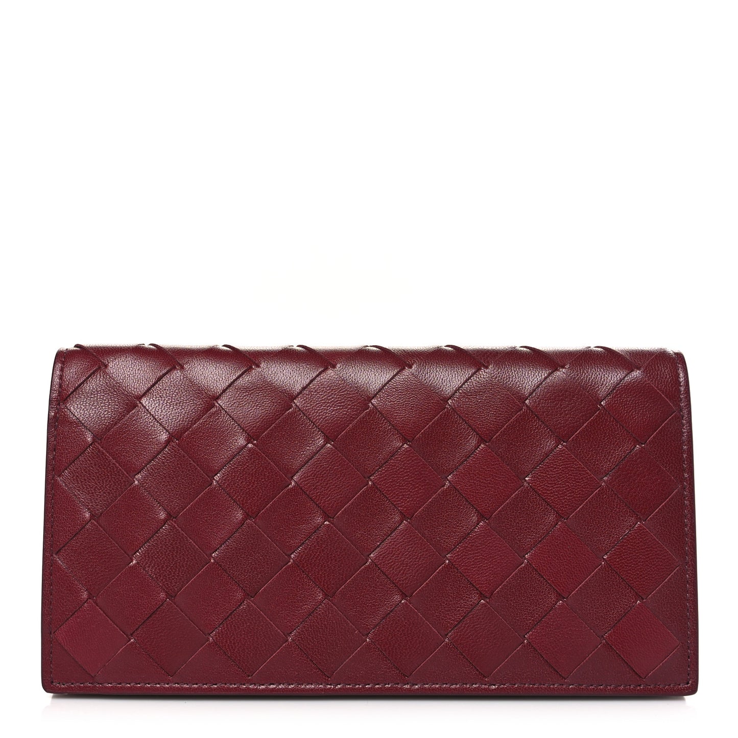 Nappa Intrecciato Flap Wallet Bordeaux