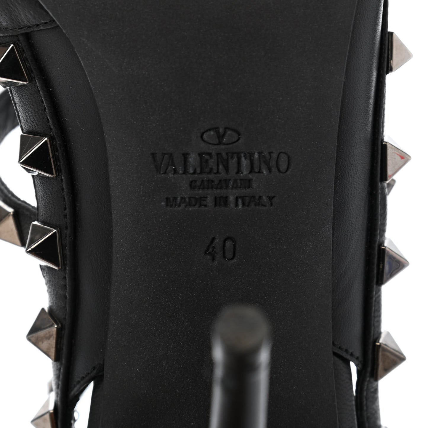 Nappa Rockstud Ankle Strap Pumps 40 Black