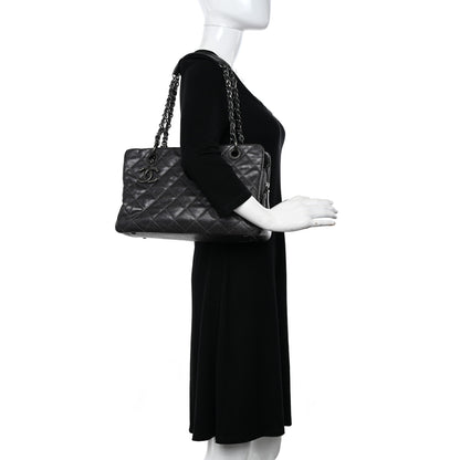 Chanel Iridescent Caviar Quilted Chic Shopping Tote Silver 2 of 12