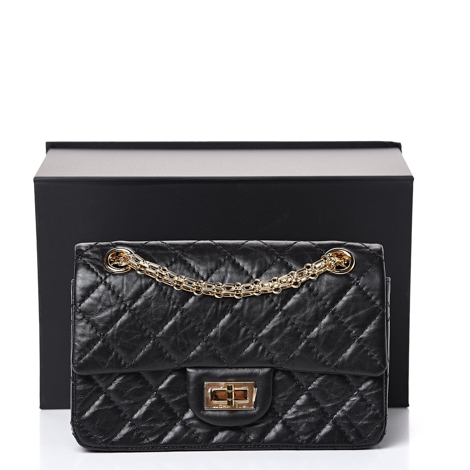 Chanel Aged Calfskin Quilted 2.55 Reissue Mini Flap Black 10 of 10