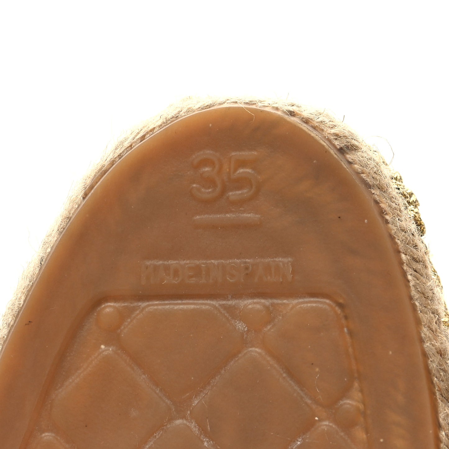 Fabric Biarritz CC Espadrilles 35 White Gold