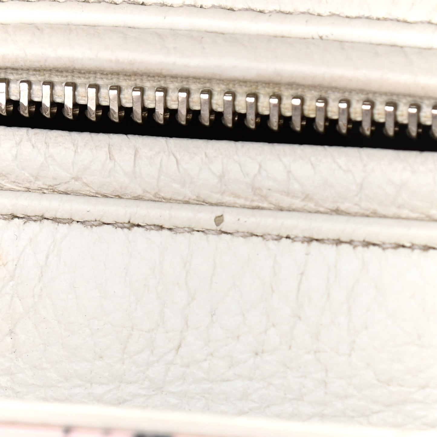 Deerskin Floral Printed Medium Lady Dior White