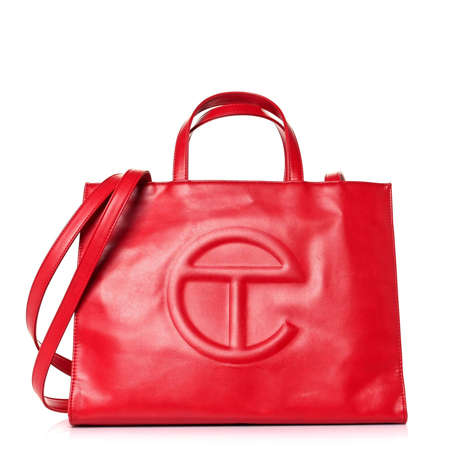 Telfar Vegan Leather Medium Shopping Bag Red 1 of 13