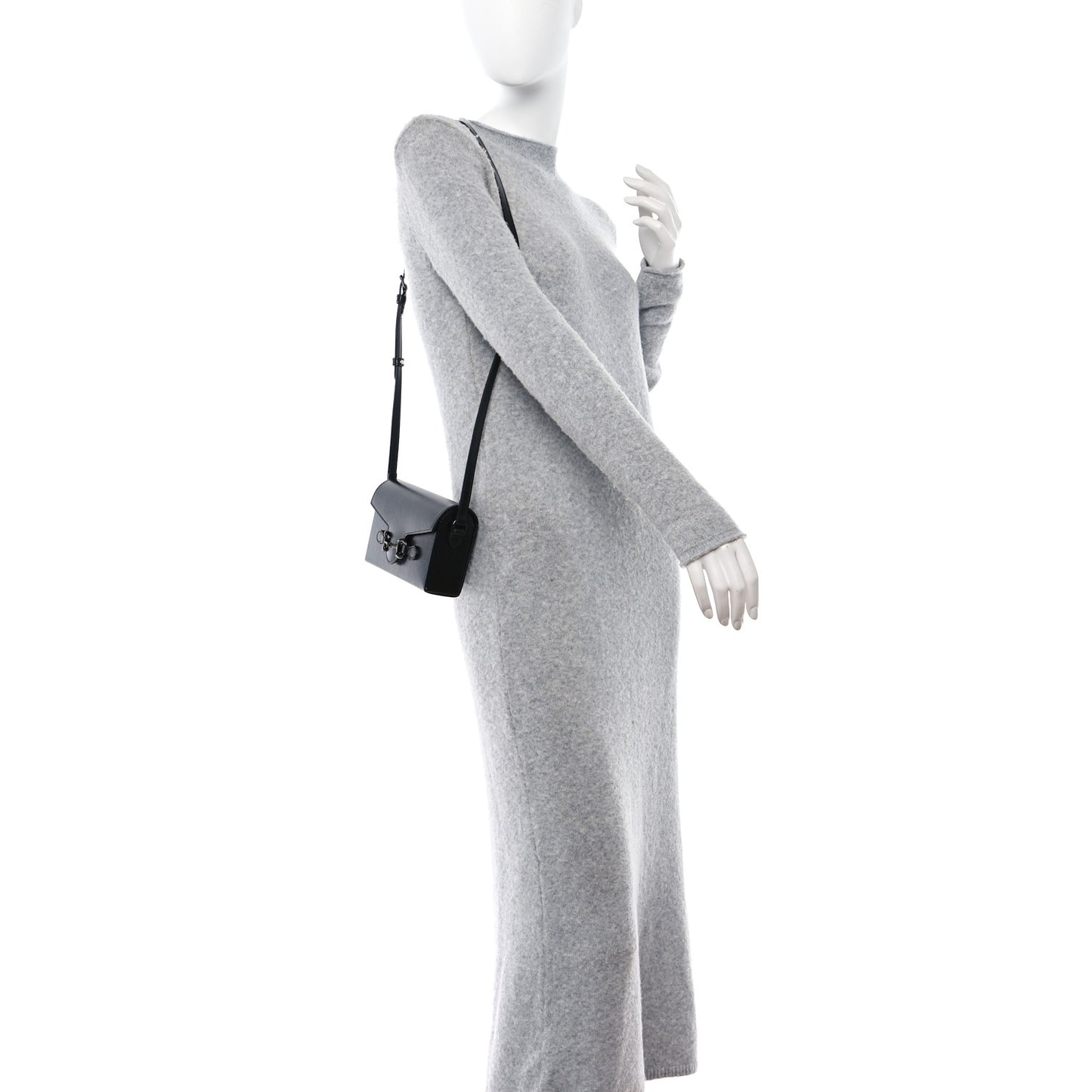 Azalea Calfskin Monochrome Mini Horsebit 1955 Shoulder Bag Black