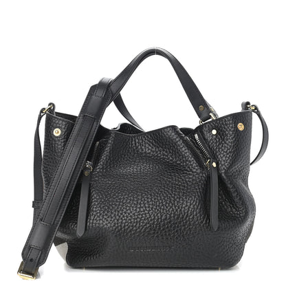 Burberry Grainy Calfskin House Check Small Maidstone Black 1 of 9