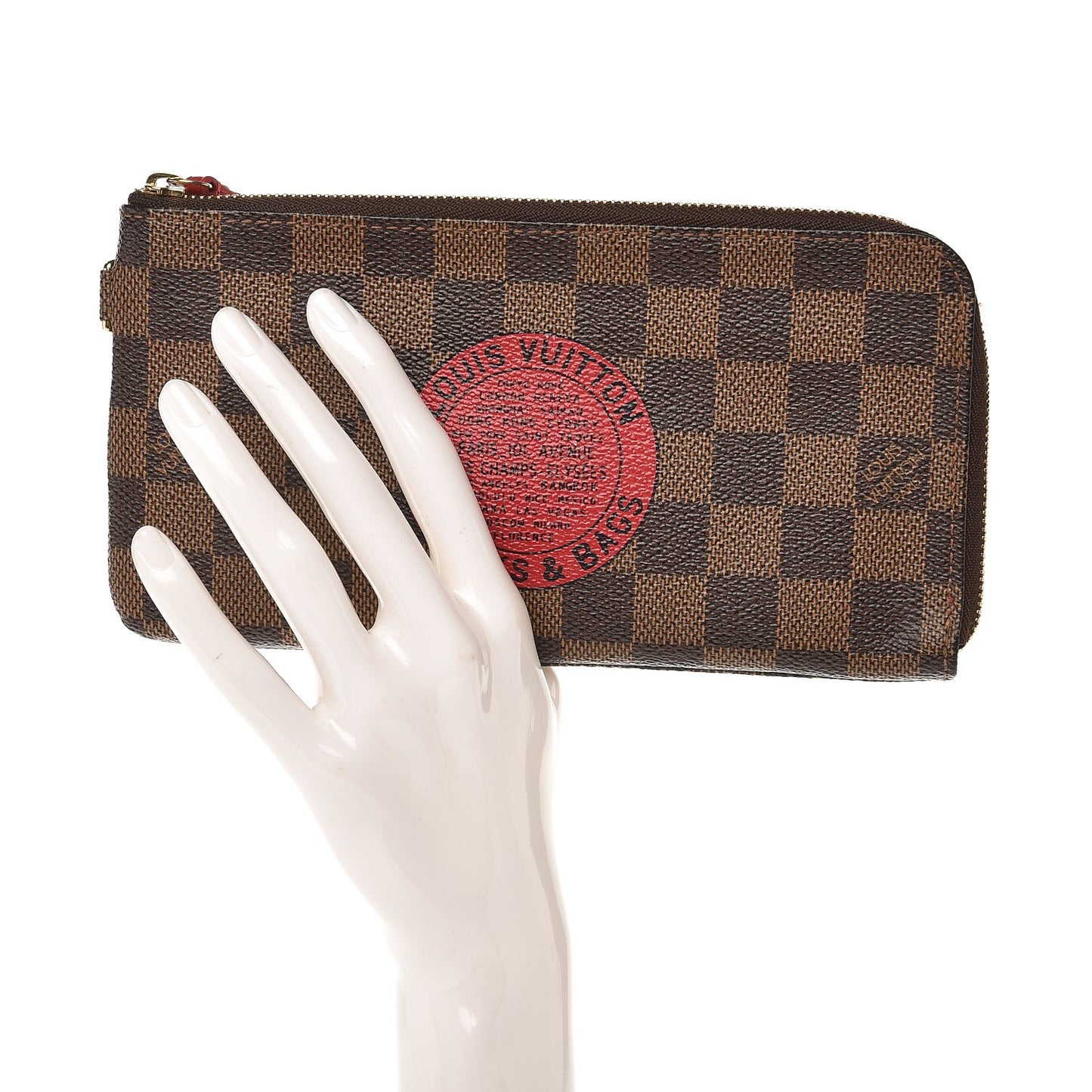 Damier Ebene Complice Trunks and Bags Wallet Red