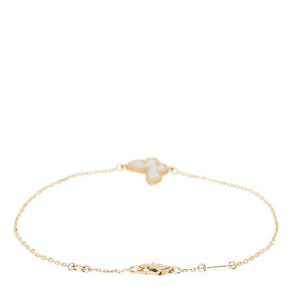 Van Cleef & Arpels 18K Yellow Gold Mother of Pearl Sweet Alhambra Butterfly Bracelet 2 of 4