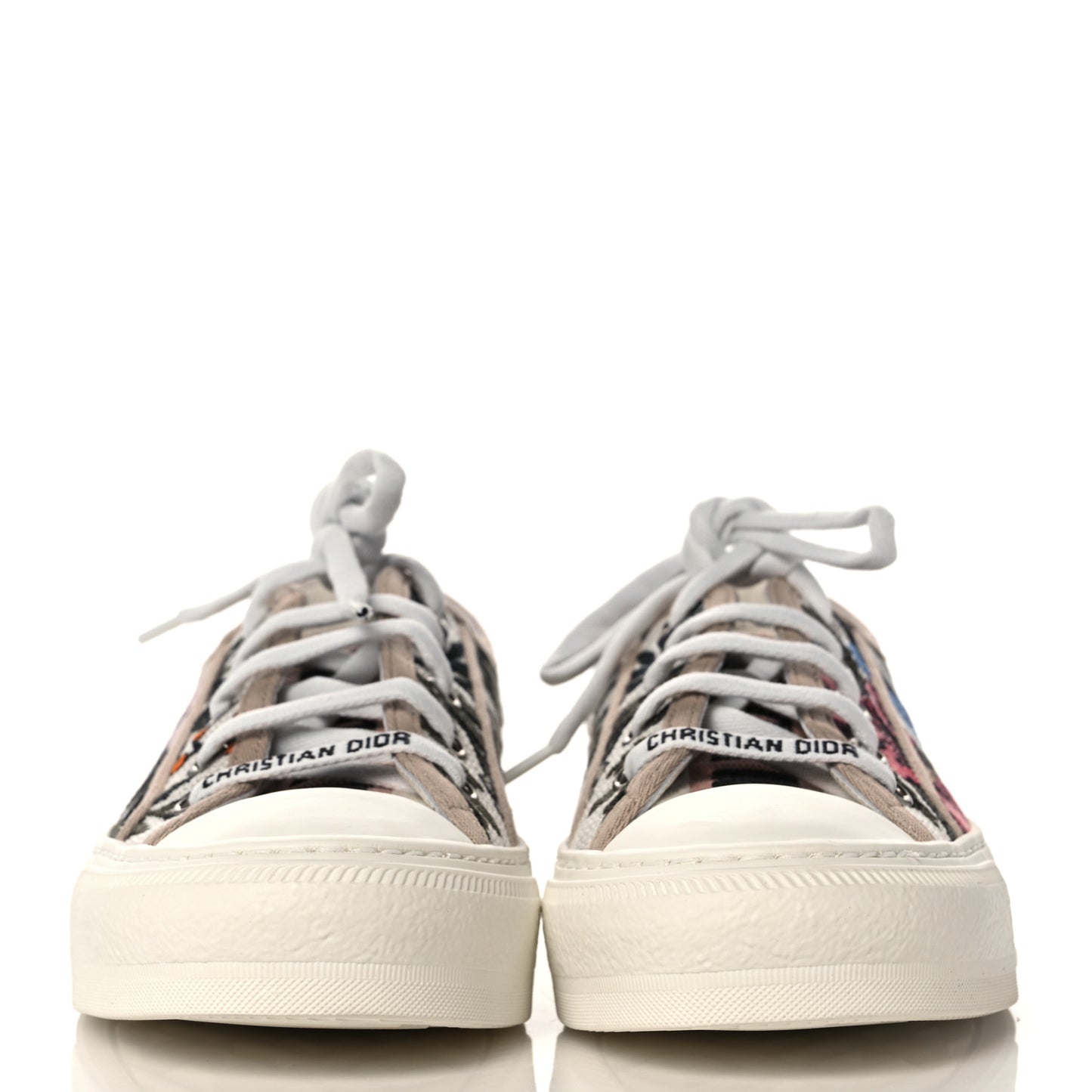 Canvas Rosa Mutabilis Embroidered Womens Walk'N'Dior Low Top Sneakers 35 Multicolor