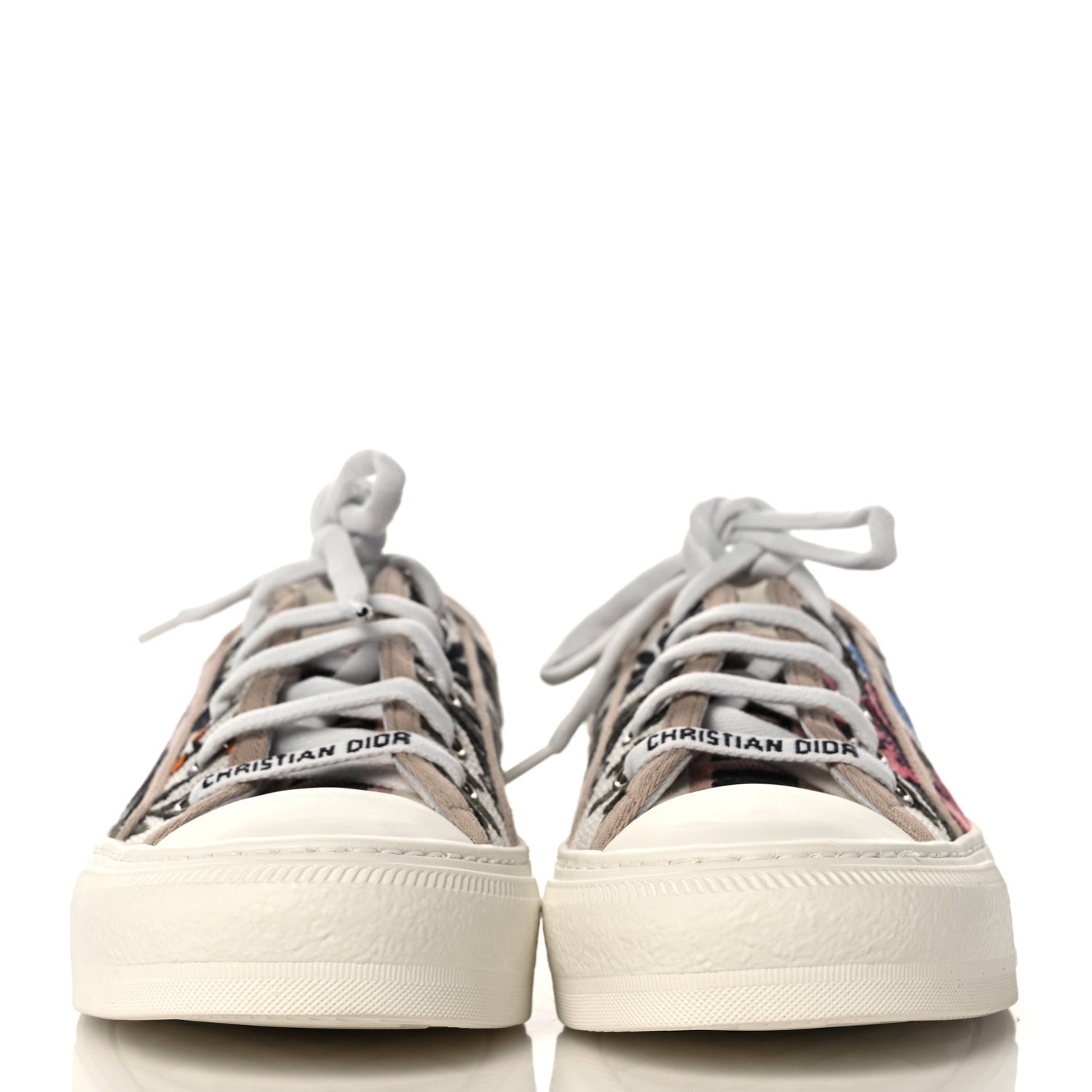 Christian Dior Canvas Rosa Mutabilis Embroidered Womens Walk'N'Dior Low Top Sneakers 35 Multicolor 2 of 8