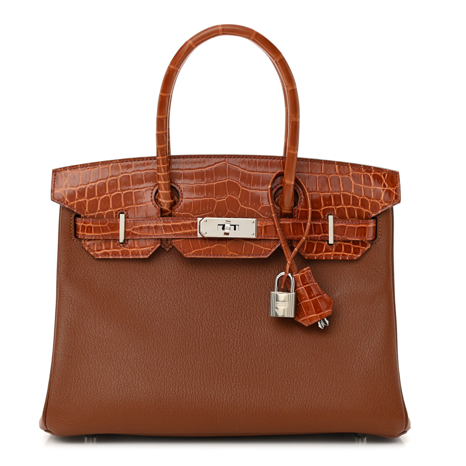 Hermes Chevre Mysore Shiny Niloticus Crocodile Birkin Touch 30 Noisette Etrusque 1 of 13