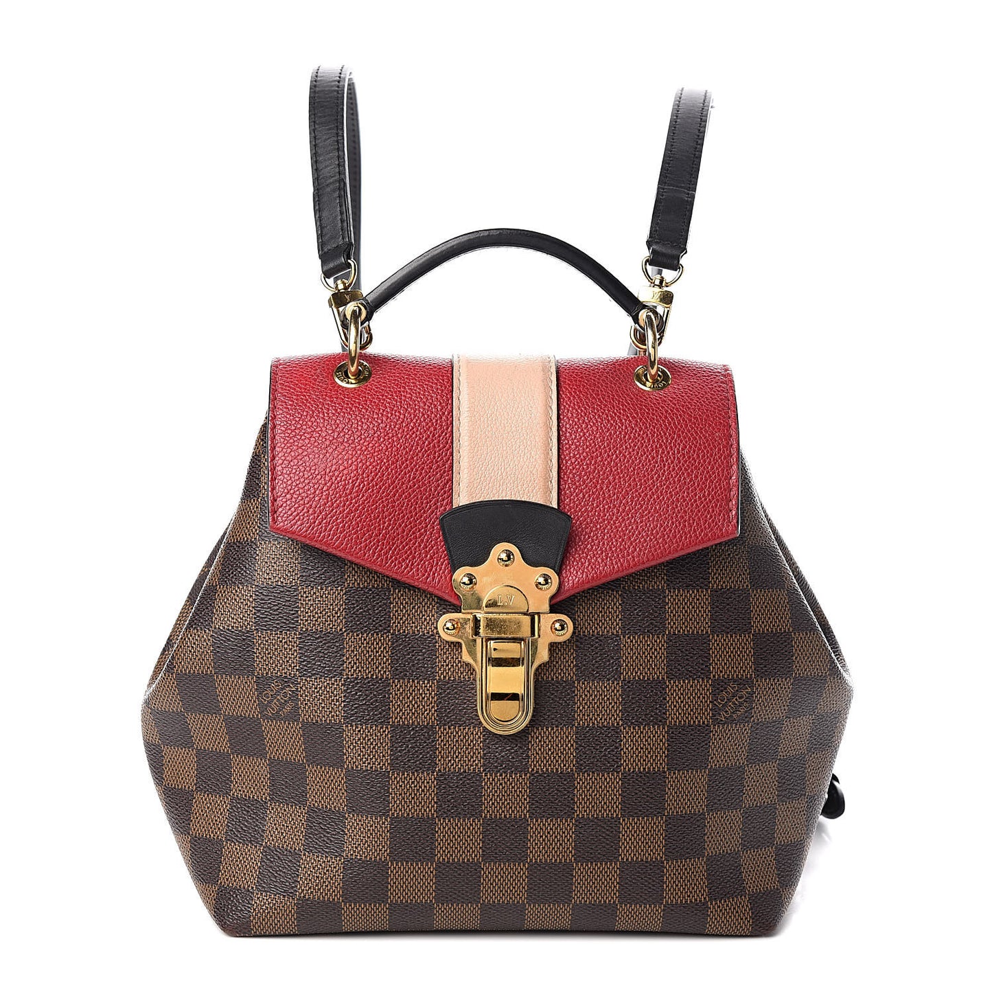 Damier Ebene Clapton Backpack Scarlet